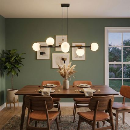 Brilagi - Rippvalgusti riputuskaabliga MALONY 6xE14/20W/230V must