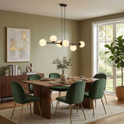 Brilagi - Rippvalgusti riputuskaabliga MALONY 6xE14/20W/230V must