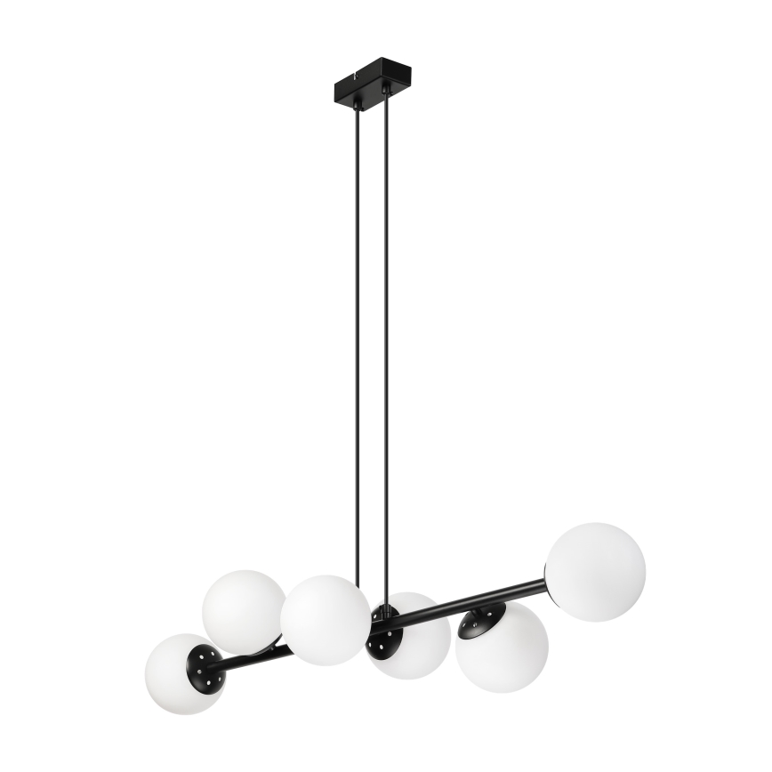 Brilagi - Rippvalgusti riputuskaabliga MALONY 6xE14/20W/230V must