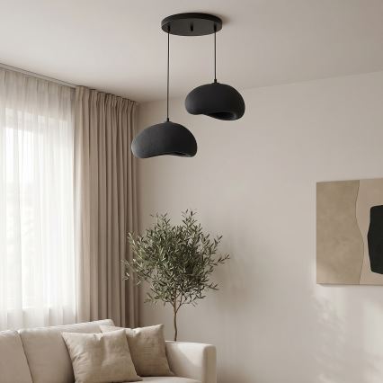 Brilagi - Rippvalgusti riputuskaabliga WABI SABI 2xE27/40W/230V läbimõõt 60 cm must