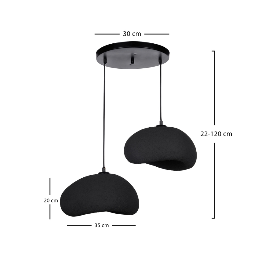 Brilagi - Rippvalgusti riputuskaabliga WABI SABI 2xE27/40W/230V läbimõõt 60 cm must