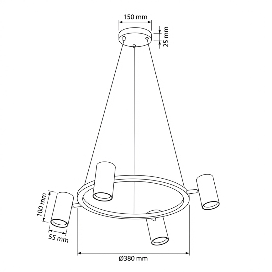Brilagi - Rippvalgusti SELE kaabliga 4xGU10/30W/230V valge