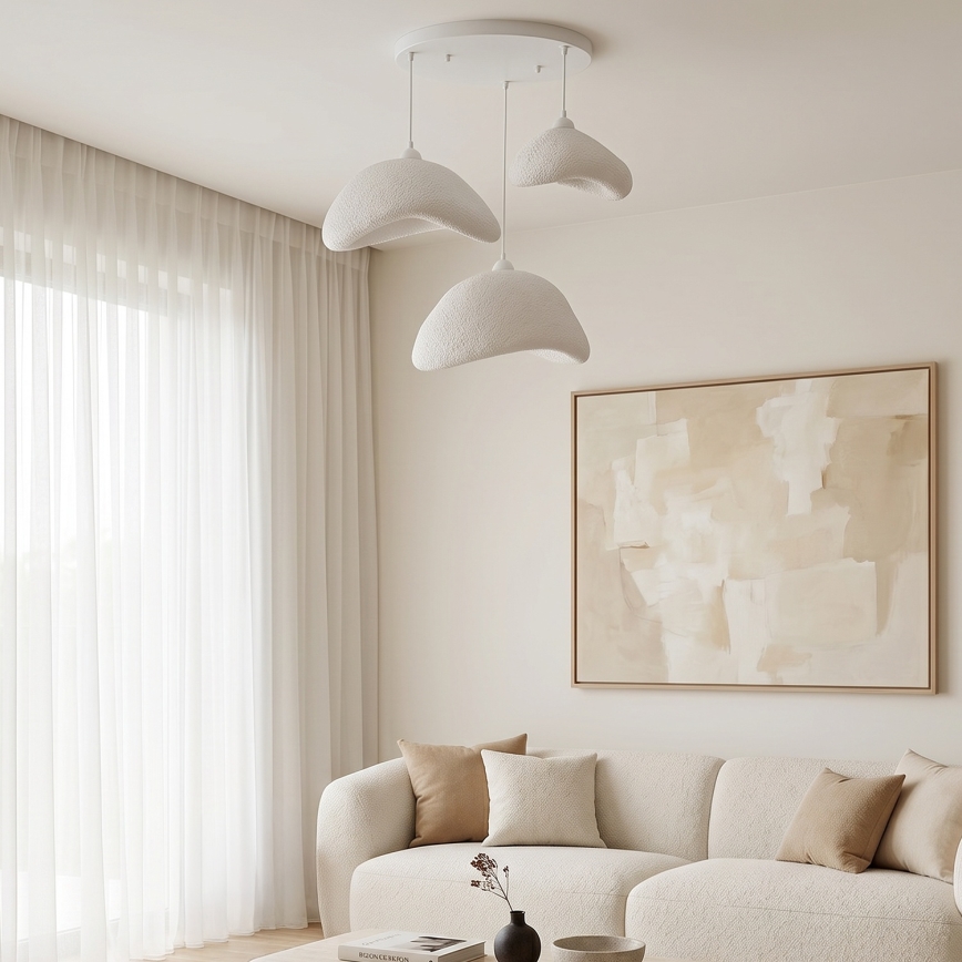 Brilagi - Rippvalgusti WABI SABI 3xE27/40W/230V läbimõõt 82 cm valge