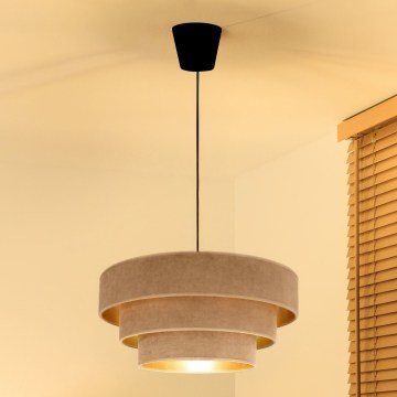 Brilagi - riputatud lühter LUNETA, 1xE27/60W/230V, läbimõõt 40 cm, beež/kuldne