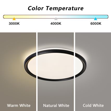Brilagi - LED-hämardatav laelamp RIVO LED/72W/230V 3000-6000K, must, läbimõõt 50 cm + kaugjuhtimispult