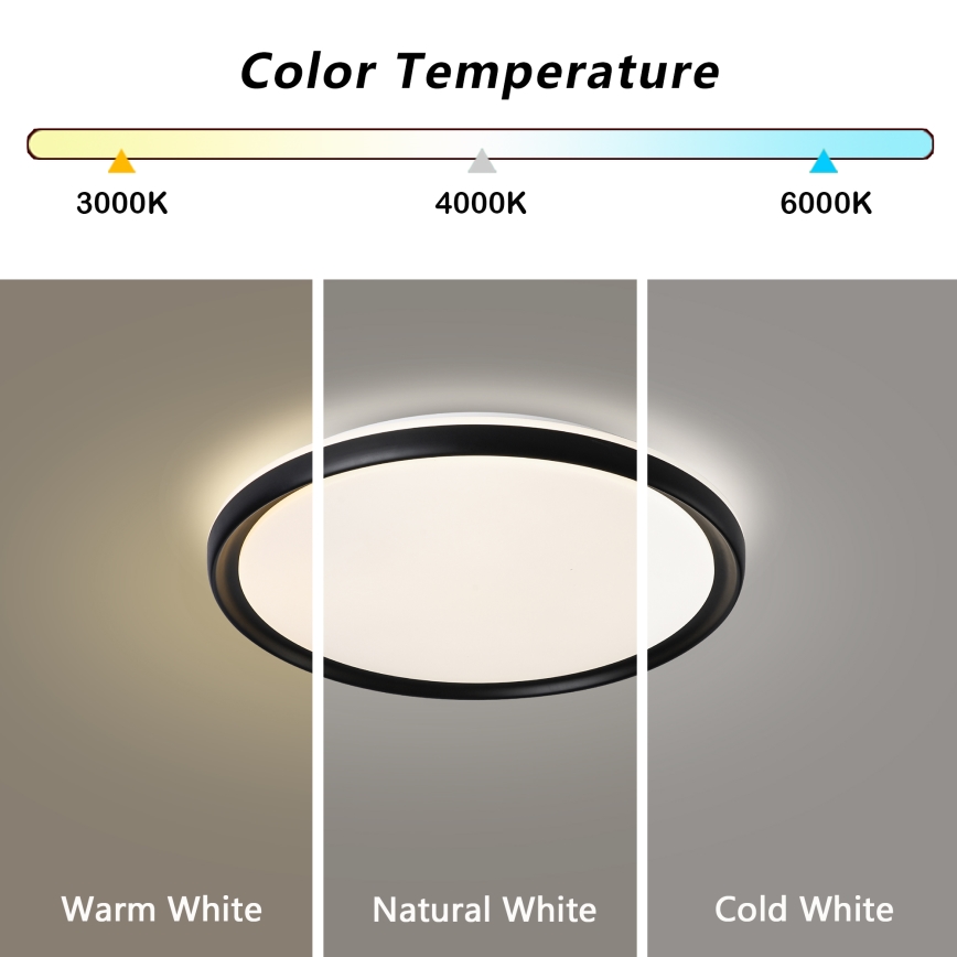 Brilagi - LED-hämardatav laelamp RIVO LED/72W/230V 3000-6000K, must, läbimõõt 50 cm + kaugjuhtimispult