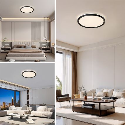 Brilagi - LED-hämardatav laelamp RIVO LED/72W/230V 3000-6000K, must, läbimõõt 50 cm + kaugjuhtimispult