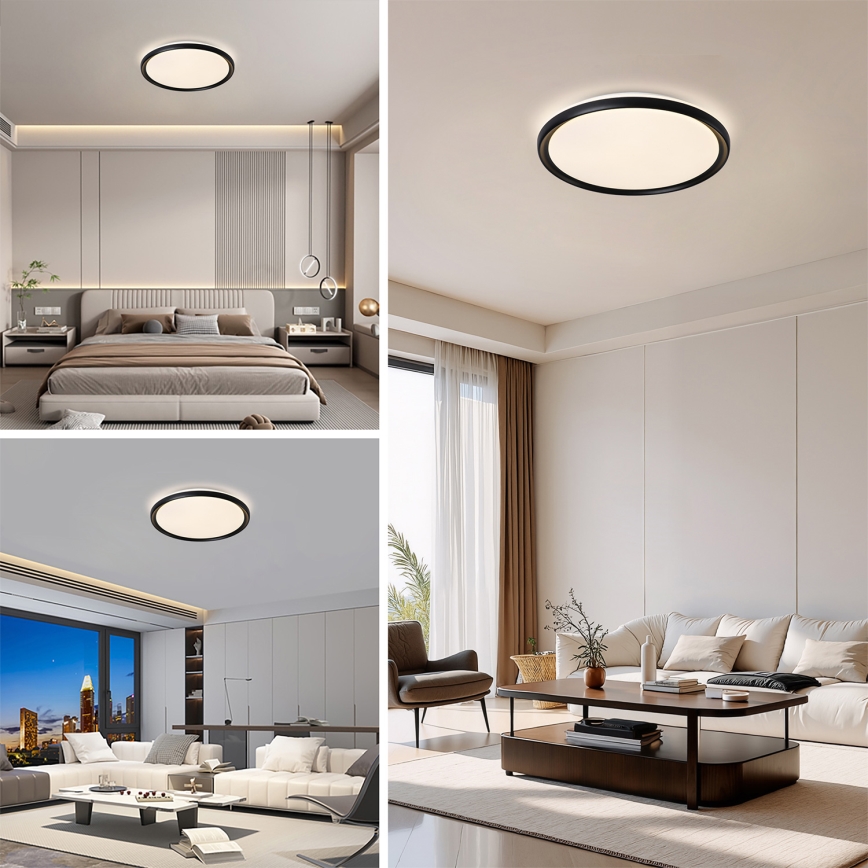 Brilagi - LED-hämardatav laelamp RIVO LED/72W/230V 3000-6000K, must, läbimõõt 50 cm + kaugjuhtimispult