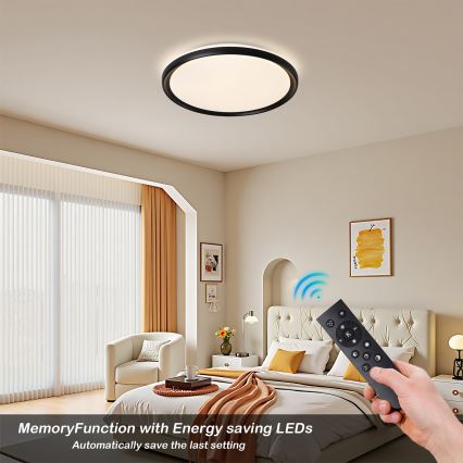 Brilagi - LED-hämardatav laelamp RIVO LED/72W/230V 3000-6000K, must, läbimõõt 50 cm + kaugjuhtimispult