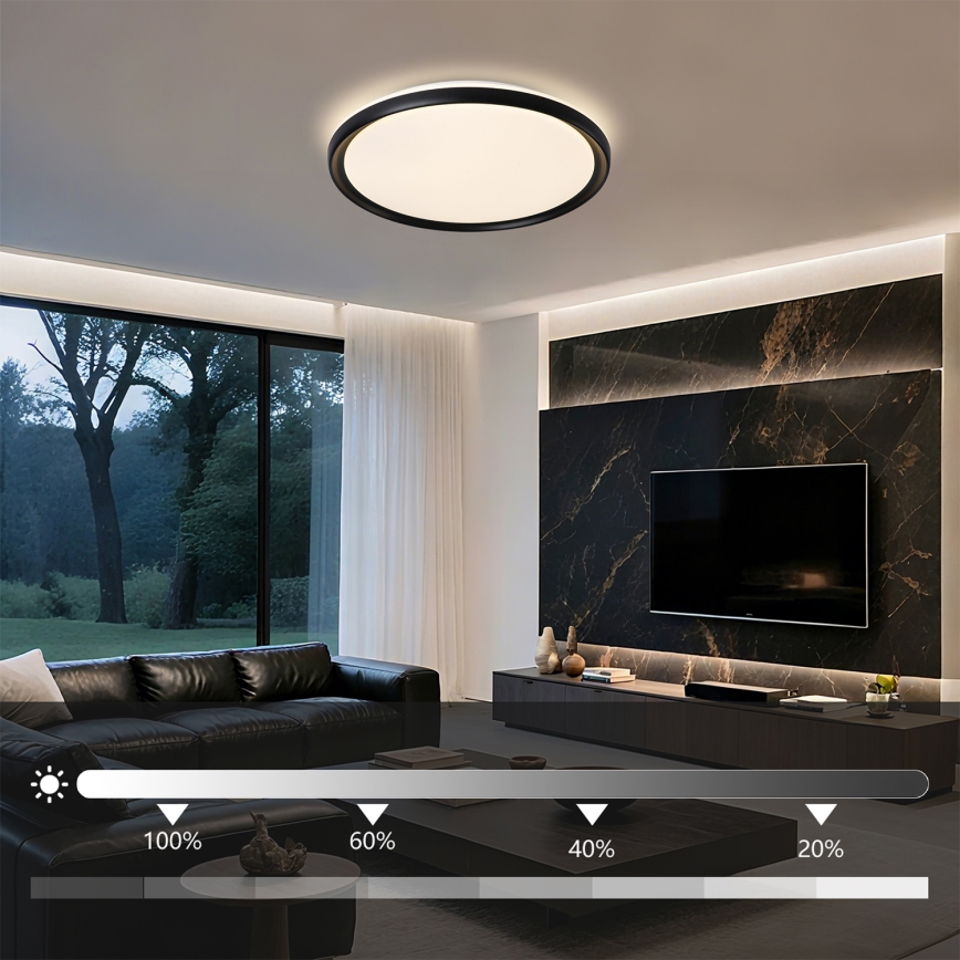 Brilagi - LED-hämardatav laelamp RIVO LED/72W/230V 3000-6000K, must, läbimõõt 50 cm + kaugjuhtimispult