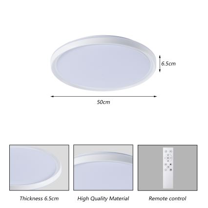 Brilagi - LED hämardatav laevalgusti RIVO LED/72W/230V 3000-6000K valge läbimõõt 50 cm + kaugjuhtimispult