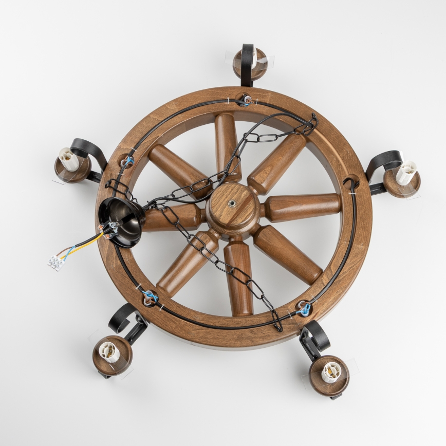 Brilagi - ROATA ketiga lühter, 5xE14/40W/230V, läbimõõt 70 cm, pöök/pähkel