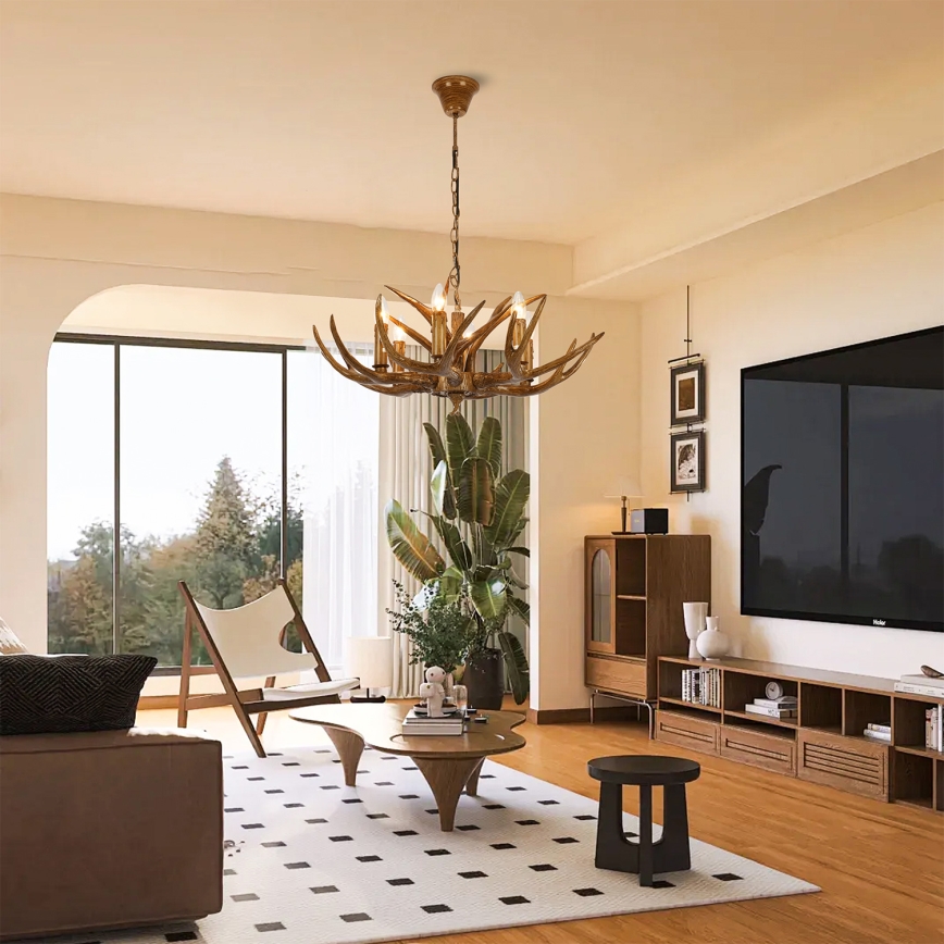 Brilagi - sarvekujuline ketiga rippuv lühter DEER 6xE14/10W/230V, läbimõõt 70 cm