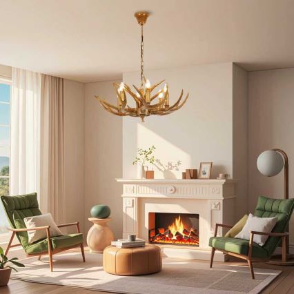 Brilagi - sarvekujuline ketiga rippuv lühter DEER 6xE14/10W/230V, läbimõõt 70 cm