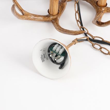 Brilagi - sarvekujuline ketiga rippuv lühter DEER 6xE14/10W/230V, läbimõõt 70 cm