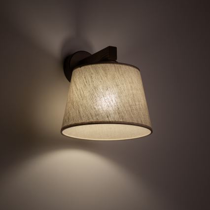 Brilagi - Seinalamp LATTE 1xE27/60W/230V männipuit/beež