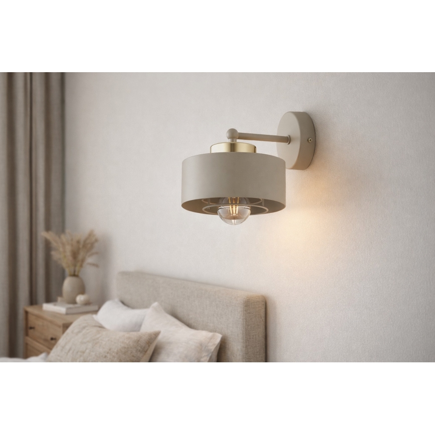 Brilagi - Seinalamp SPRING 1xE27/60W/230V beež/kuldne