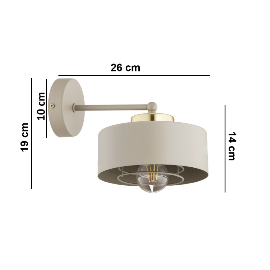 Brilagi - Seinalamp SPRING 1xE27/60W/230V beež/kuldne