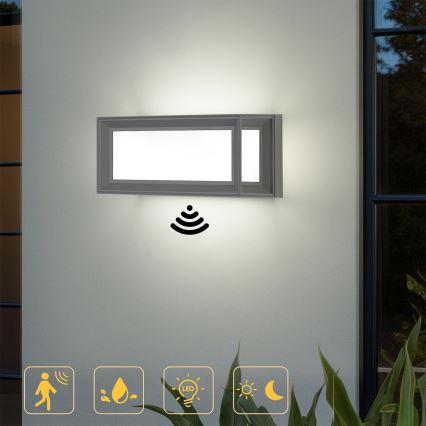 Brilagi - LED välisseinale paigaldatav seinavalgusti liikumisanduriga PARKER LED/12W/230V hall IP44