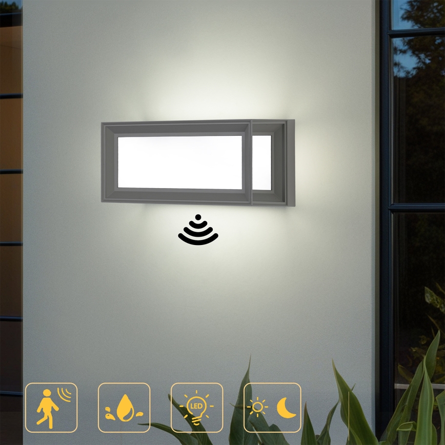 Brilagi - LED välisseinale paigaldatav seinavalgusti liikumisanduriga PARKER LED/12W/230V hall IP44