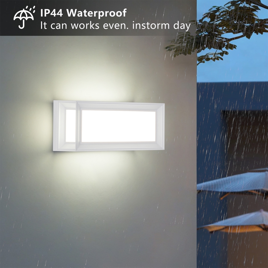 Brilagi - PARKER LED/12W/230V välisseinavalgusti anduriga, valge, IP44
