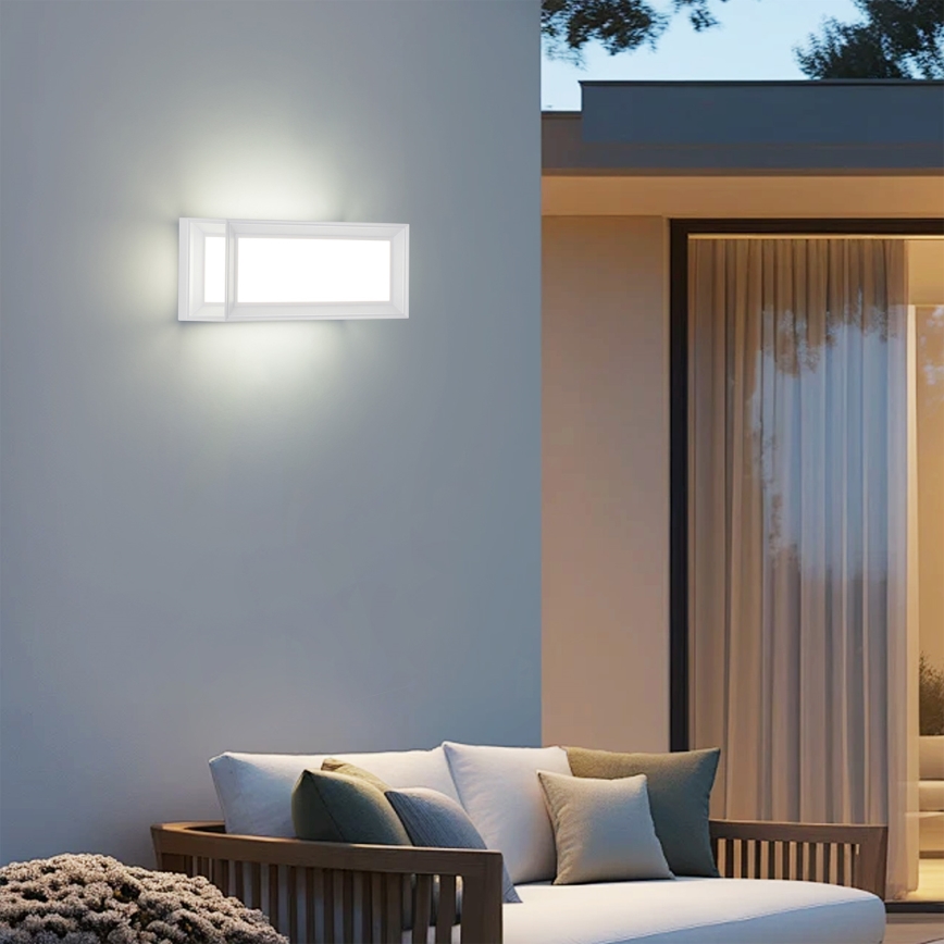 Brilagi - PARKER LED/12W/230V välisseinavalgusti anduriga, valge, IP44