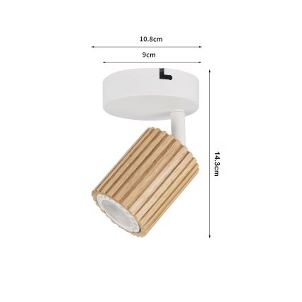Brilagi - Seinale paigaldatav punktvalgusti MODERN WOOD 1xGU10/8W/230V puit/valge