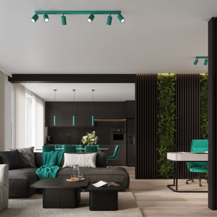 Brilagi - Seinale paigaldatav suunatav spott CRESTO 1xGU10/10W/230V türkiissinine