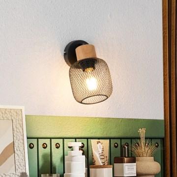 Brilagi - Seinale paigaldatav suunavalgusti BASKLITE 1xE27/15W/230V kummipuit/must