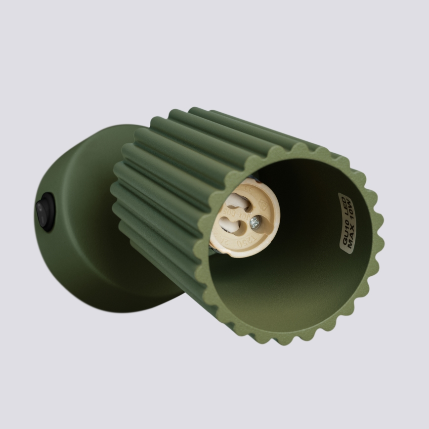 Brilagi - Seinale paigaldatav suunavalgusti CRESTO 1xGU10/10W/230V roheline