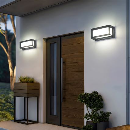 Brilagi - LED välisseinavalgusti liikumisanduriga PARKER LED/12W/230V antratsiit IP44