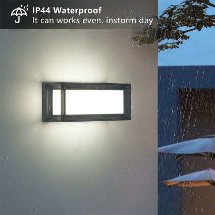 Brilagi - LED välisseinavalgusti liikumisanduriga PARKER LED/12W/230V antratsiit IP44