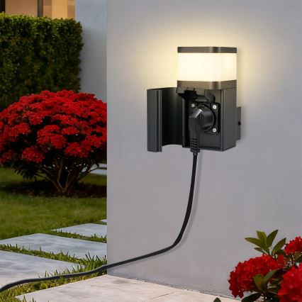 Brilagi - PILLAR välisseinavalgusti SCHUKO-pesaga 1xG9/11W/230V IP44 antratsiit