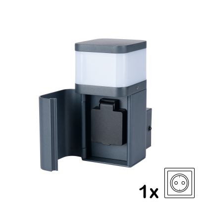 Brilagi - PILLAR välisseinavalgusti SCHUKO-pesaga 1xG9/11W/230V IP44 antratsiit