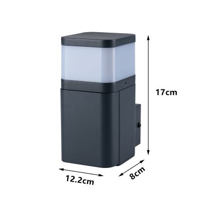 Brilagi - PILLAR välisseinavalgusti SCHUKO-pesaga 1xG9/11W/230V IP44 antratsiit