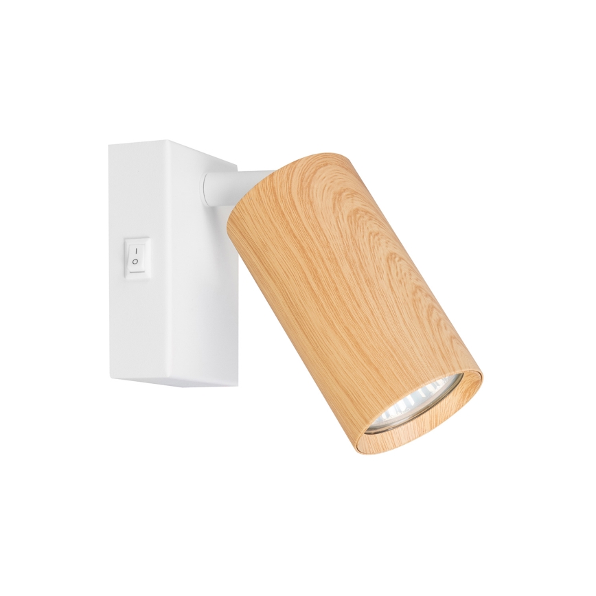 BRILAGI - seinale paigaldatav punktvalgusti lülitiga SELE 1xGU10/30W/230V valge/tamme dekor