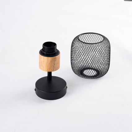 Brilagi - Seinane suunavalgusti BASKLITE 1xE27/15W/230V puit/must