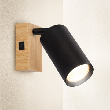 Brilagi - Seinapunktvalgusti koos lülitiga SELE 1xGU10/30W/230V must/tamme dekor
