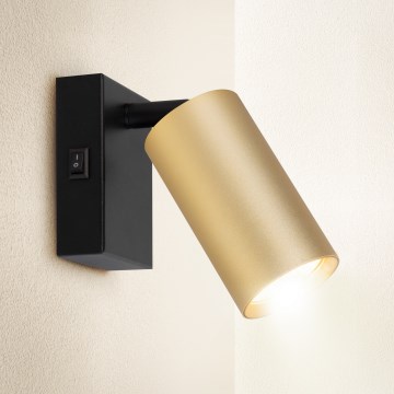 Brilagi - seinapunktvalgusti lülitiga SELE 1xGU10/30W/230V must/kuldne