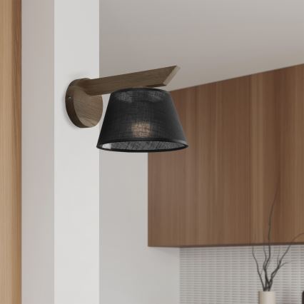 Brilagi - Seinavalgusti ANTHONY 1xE14/40W/230V tamm pähklipuu/must