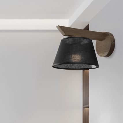 Brilagi - Seinavalgusti ANTHONY 1xE14/40W/230V tamm pähklipuu/must