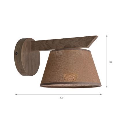 Brilagi - Seinavalgusti ANTHONY 1xE14/40W/230V tamm pähklipuu/pruun
