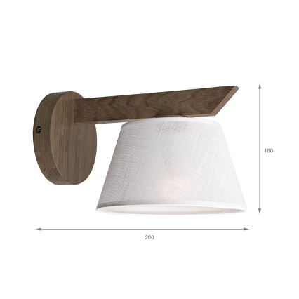 Brilagi - Seinavalgusti ANTHONY 1xE14/40W/230V tamm pähklipuu/valge