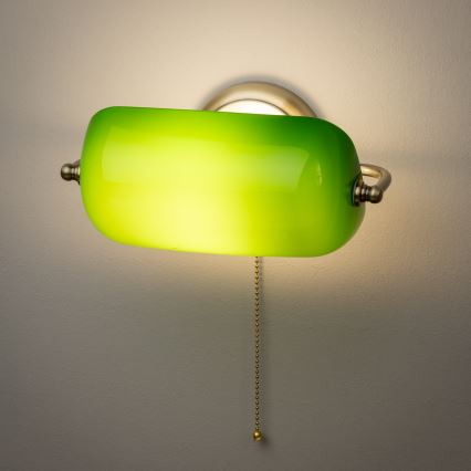 Brilagi - Seinavalgusti BANK OFFICE 1xE27/60W/230V messing/roheline