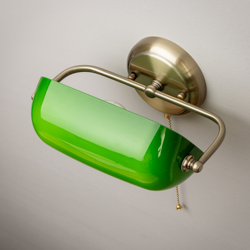 Brilagi - Seinavalgusti BANK OFFICE 1xE27/60W/230V messing/roheline