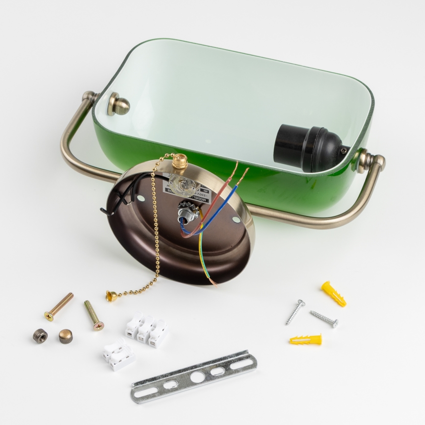 Brilagi - Seinavalgusti BANK OFFICE 1xE27/60W/230V messing/roheline