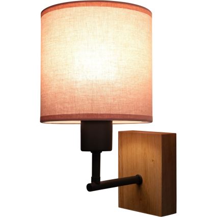 BRILAGI - Laste seinalamp BOBO WOOD 1xE27/25W/230V tamm/must/roosa