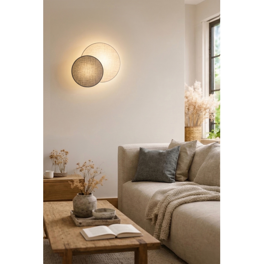 Brilagi - Seinavalgusti CIRCLES 1xE27/60W/230V läbimõõt 35 cm kreem/hall