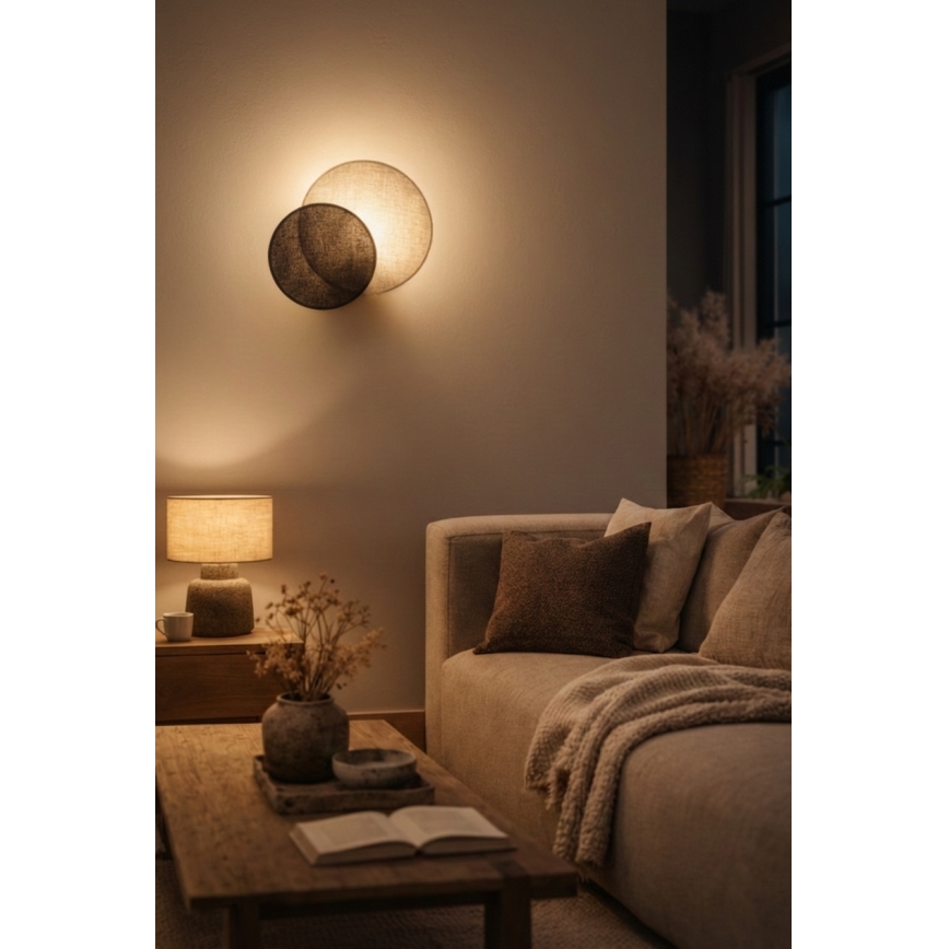 Brilagi - Seinavalgusti CIRCLES 1xE27/60W/230V Ø 35 cm kreemjas/pruun