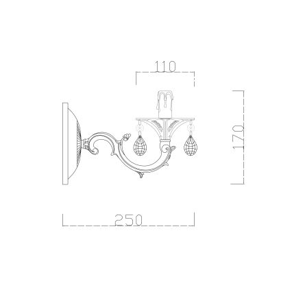 Brilagi - Seinavalgusti CLASSIC 1xE14/60W/230V kreemikas/paatina